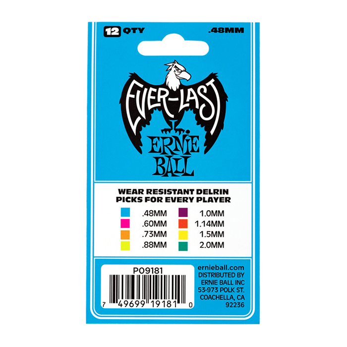 Ernie Ball Everlast Picks .48mm Blue