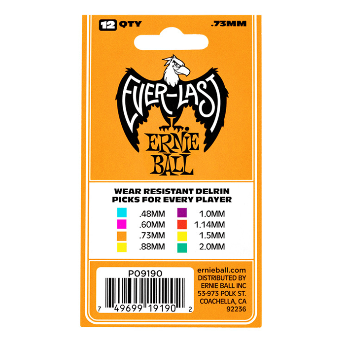 Ernie Ball Everlast Picks .73mm  Orange