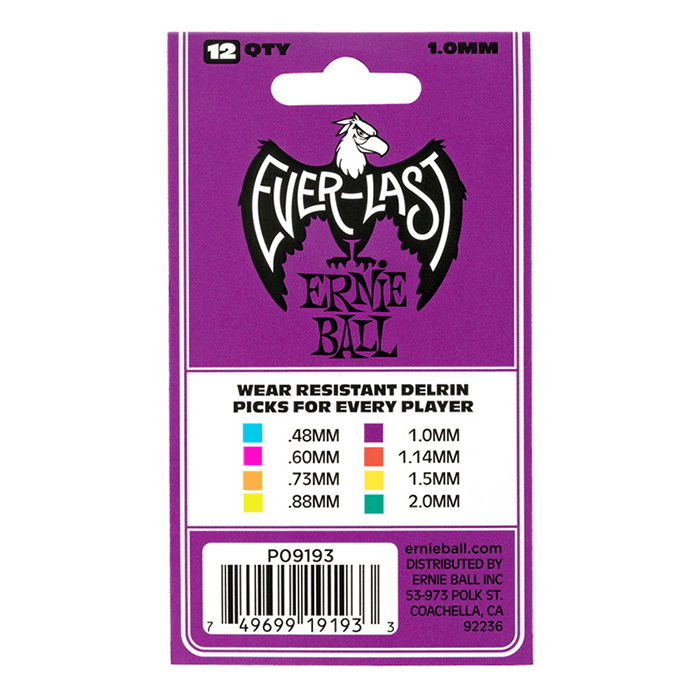 Ernie Ball Everlast Picks 1.0mm Purple