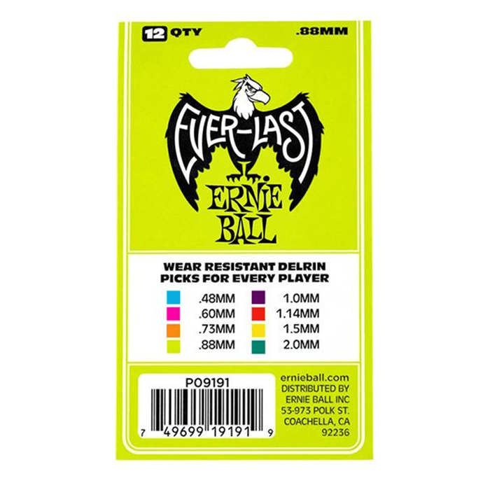 Ernie Ball Everlast Picks .88mm Green
