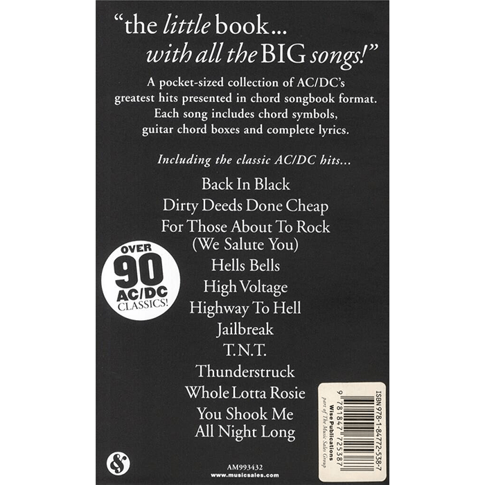 The Little Black Songbook Ac/Dc (Uk Ver) Lyrics & Chords