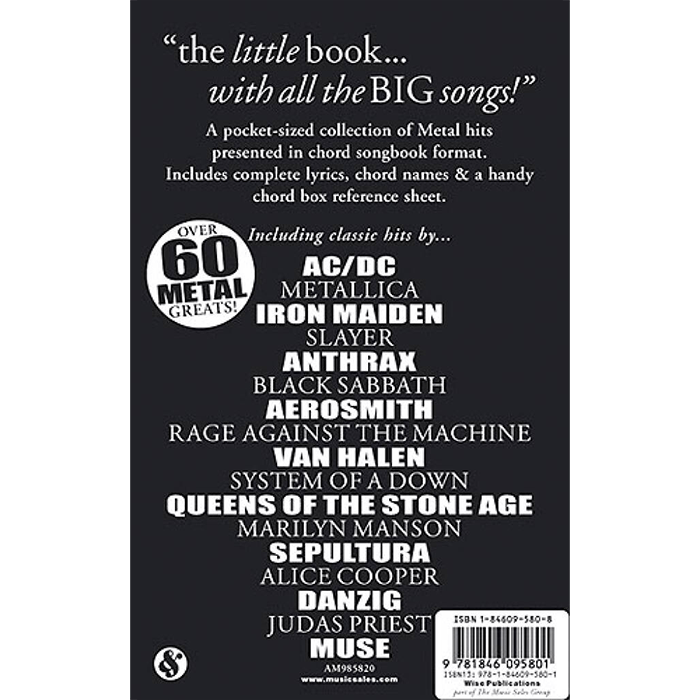 The Little Black Songbook Of Metal Hits Lyrics & Chords