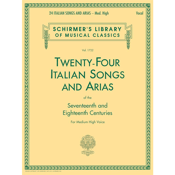 24  Italian Songs & Arias - Medium High Voice  (Book Only)