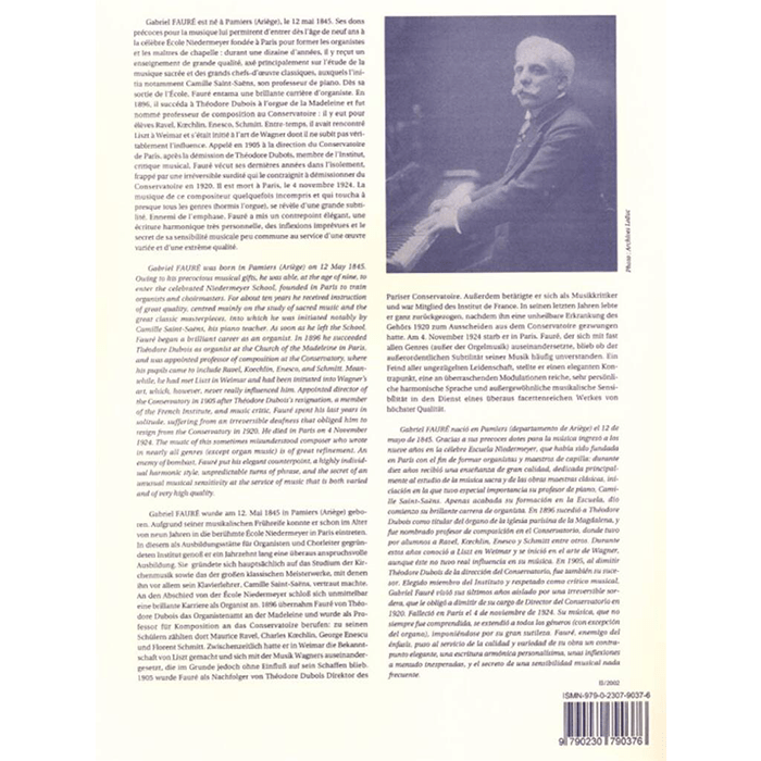 Apres Un Reve Op.7 No.1 pour violon (ou violoncelle ou alto) et piano