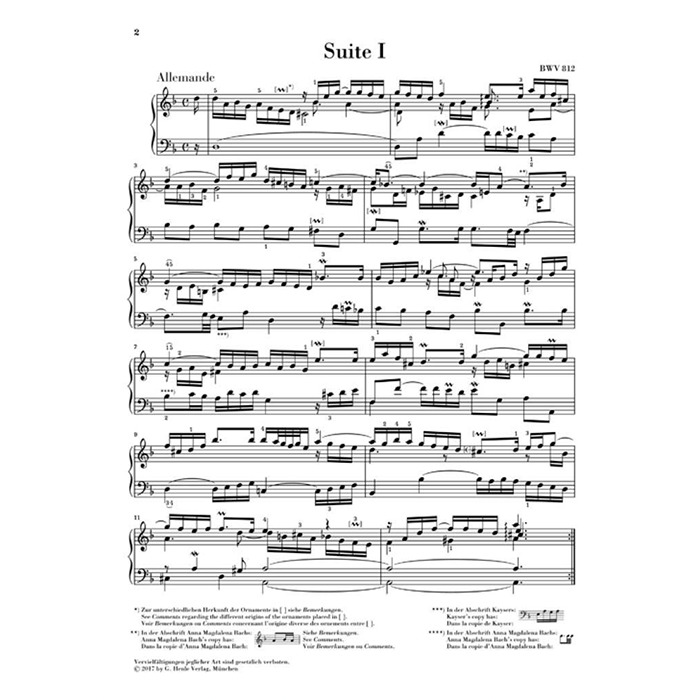 Bach French Suites Urtext