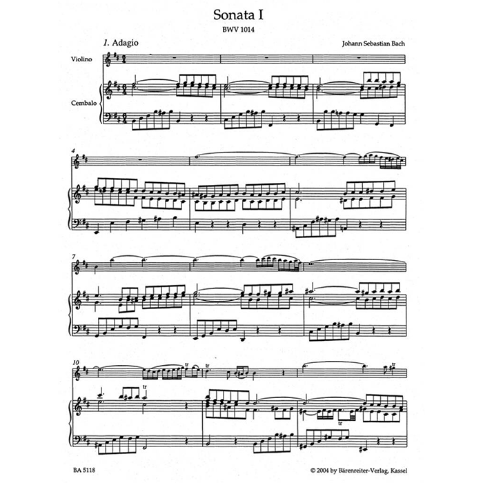 Bach Six Sonatas for Violin, Vol. 1 (BWV 1014-1019)