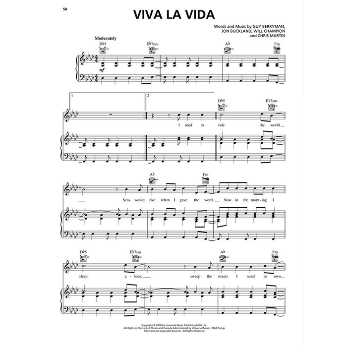 Coldplay Piano Play-Along