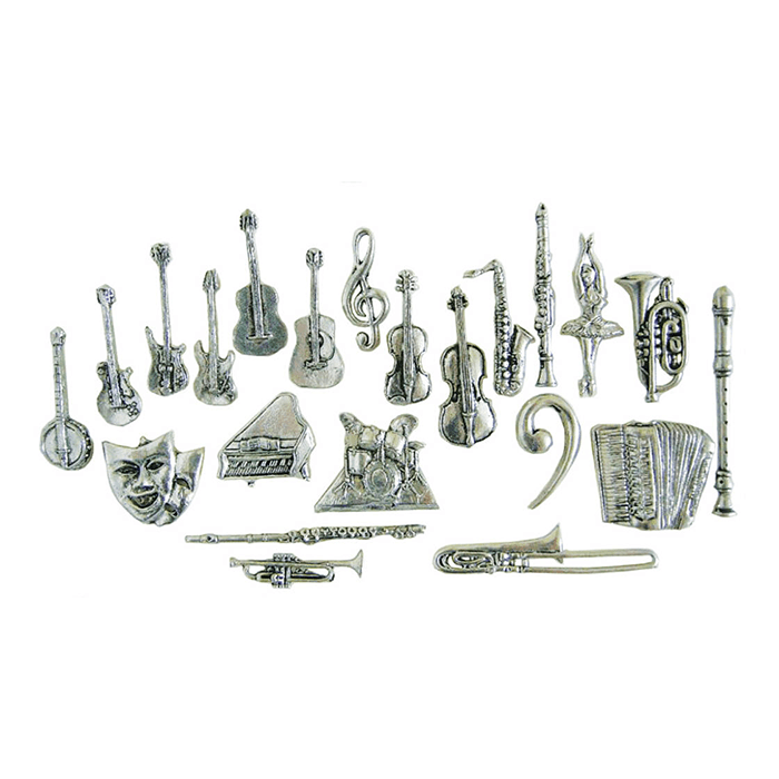 Pewter Pin Badge Spanish Guitar