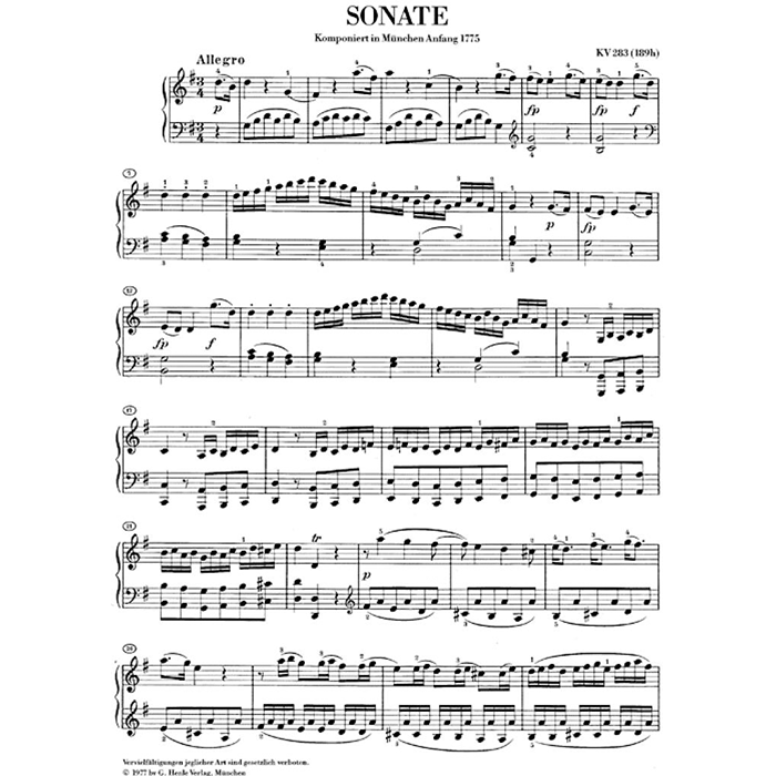 Mozart: Piano Sonata in G Major K 283 (Henle Urtext)