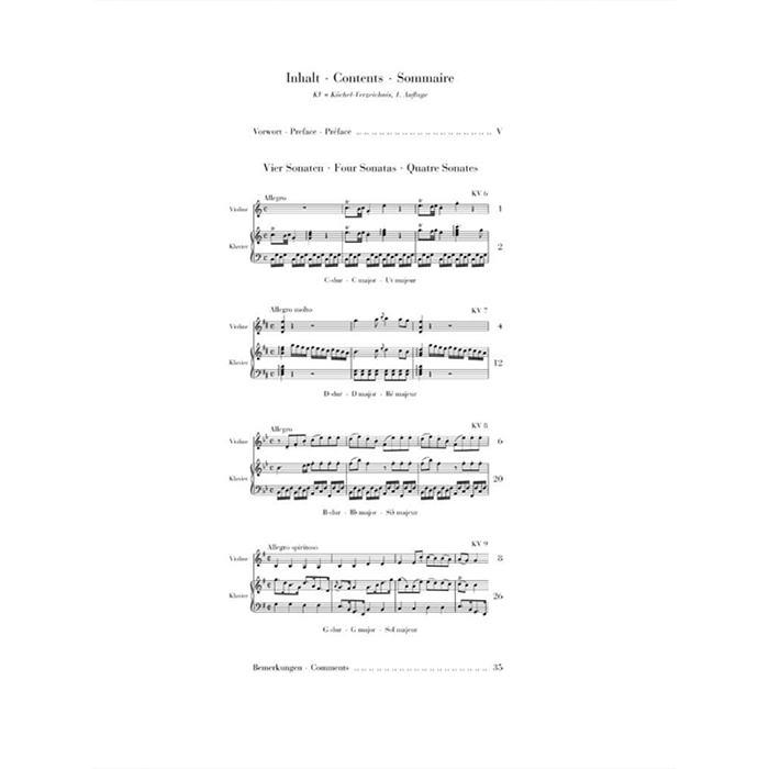 Mozart Wunderkind Sonatas for Piano and Violin KV 6-9