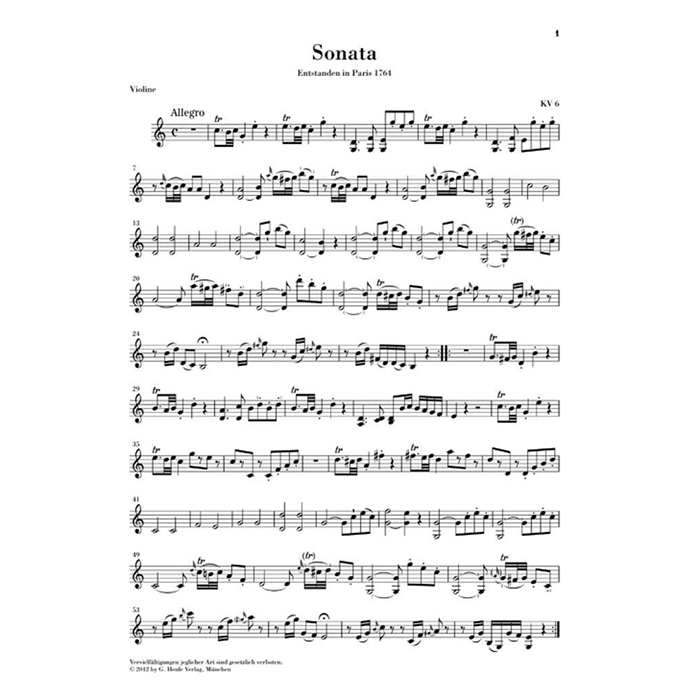 Mozart Wunderkind Sonatas for Piano and Violin KV 6-9