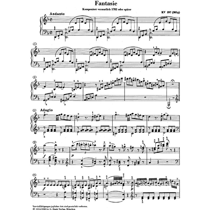 Mozart: Fantasy (Fantasia) in D Minor, K.397 (Urtext)