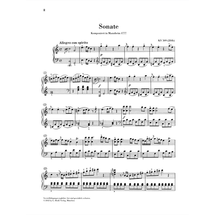 Mozart Piano Sonata C major K. 309 (284b)