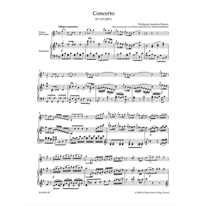 Mozart Concerto for Flute in G major (K.313) (Flute & Piano)