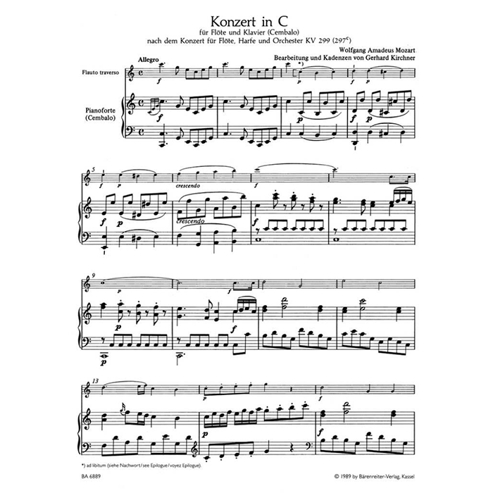 Mozart Concerto in C major for Flute and Piano K. 299