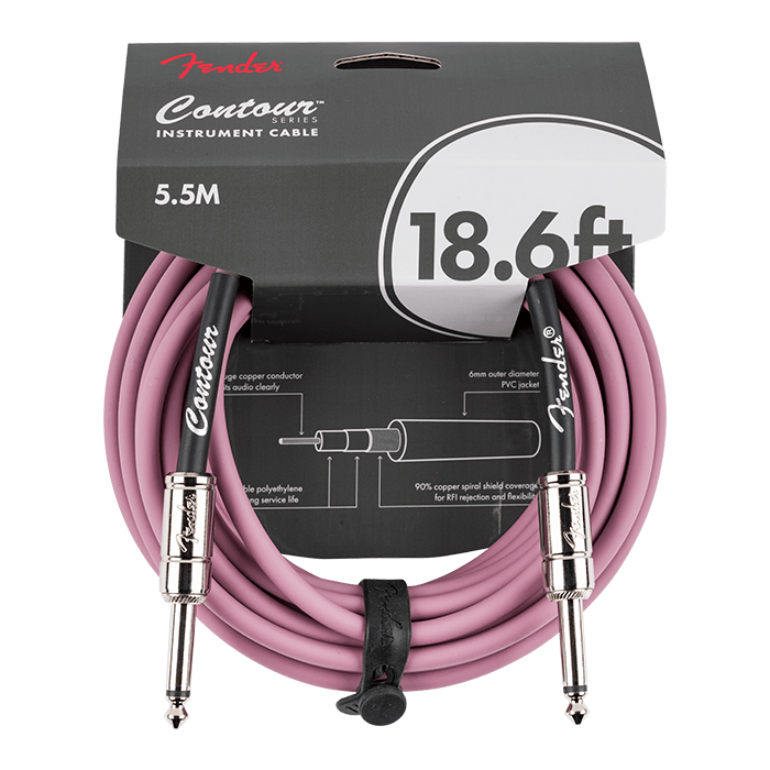 Fender Contour 18.6' Instrument Cable, Burgundy Mist