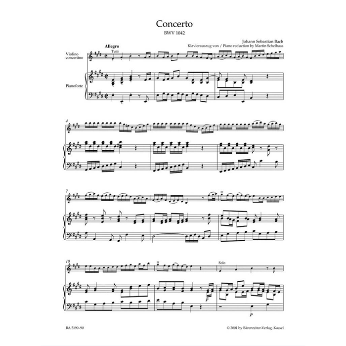Violin Concerto In E Major - Bwv1042 (Urtext)