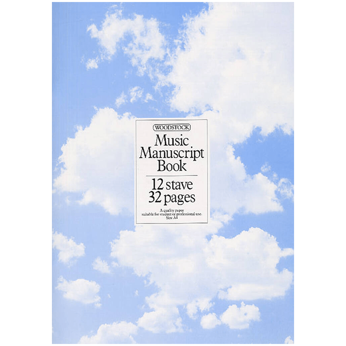Music Manuscript Book: 12 Stave 32 Pages Stitched