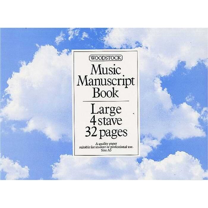 Woodstock Music Manuscript Paper  4 Stave   32 Pages (A5L)