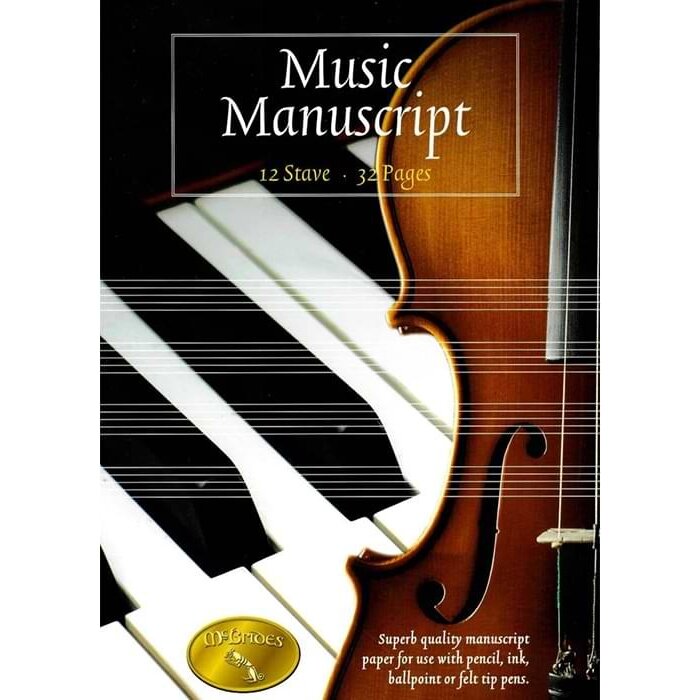 Music Manuscript 12 Stave 32 Pages
