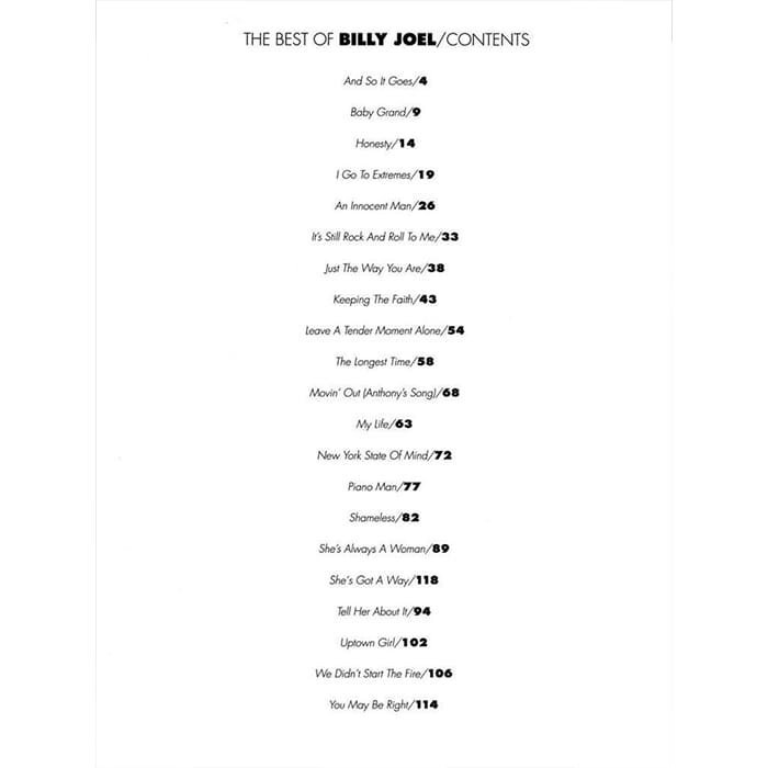 Billy Joel: The Best Of (Easy Piano)