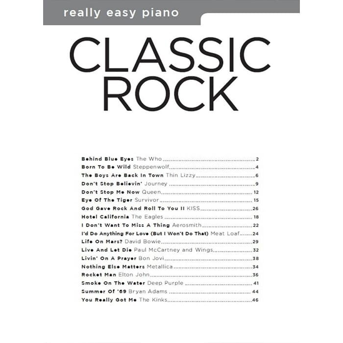 Really Easy Piano Classic Rock