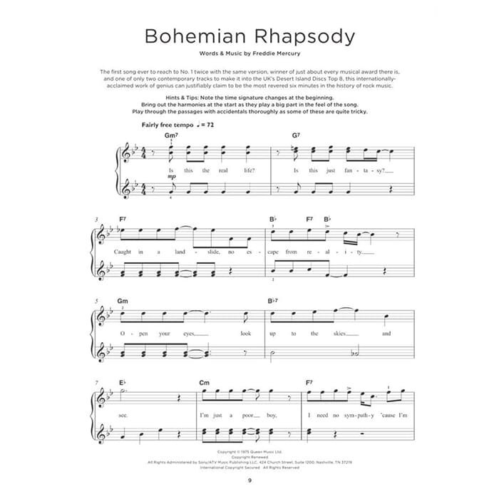 Really Easy Piano Queen Updated 20 Queen Hits