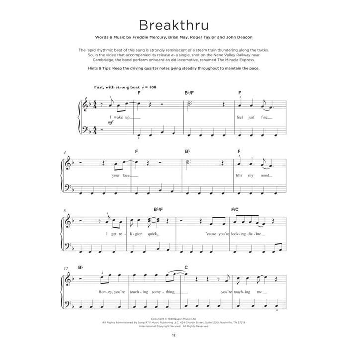 Really Easy Piano Queen Updated 20 Queen Hits