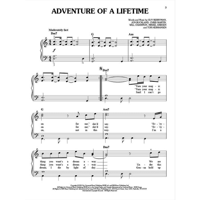 The Best Of Coldplay For Easy Piano