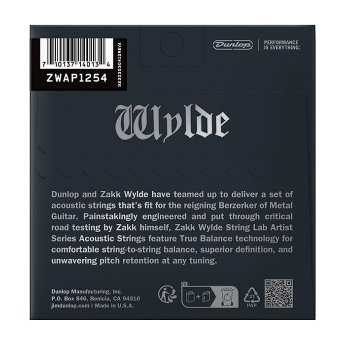 Dunlop Signature Zakk Wylde Acoustic Guitar String 12-54