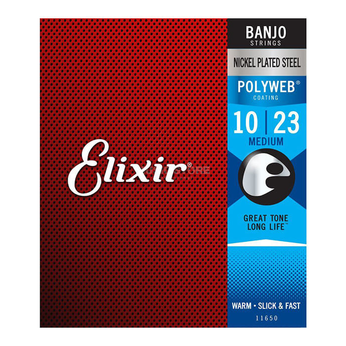 Elixir Banjo String Polyweb Nickel Medium 10-23 & 10