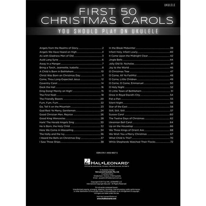 First 50 Christmas Carols Ukulele