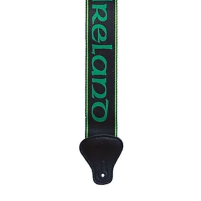 Ireland Knot Guitar Strap Green On  Black