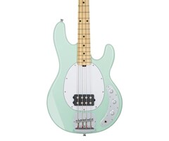 Sterling SUB RAY4 Mint Green Maple Neck White Pickguard Bass