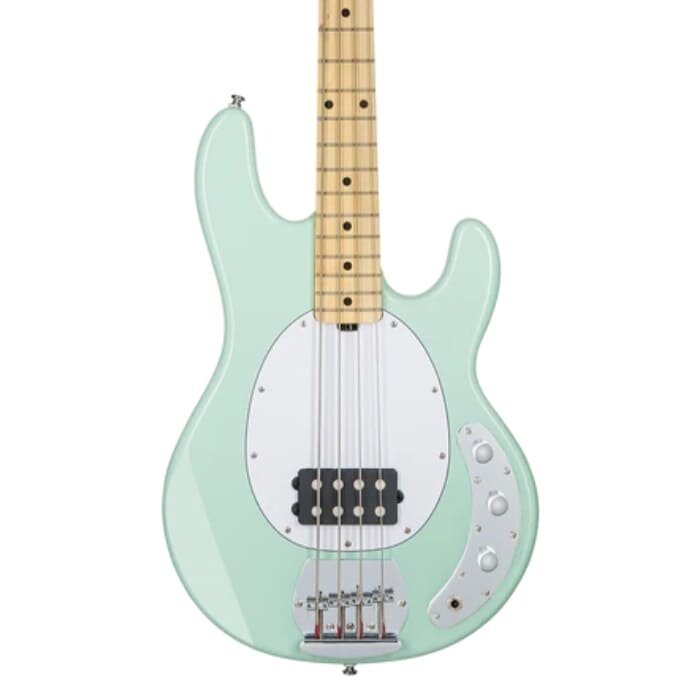 Sterling SUB RAY4 Mint Green Maple Neck White Pickguard Bass