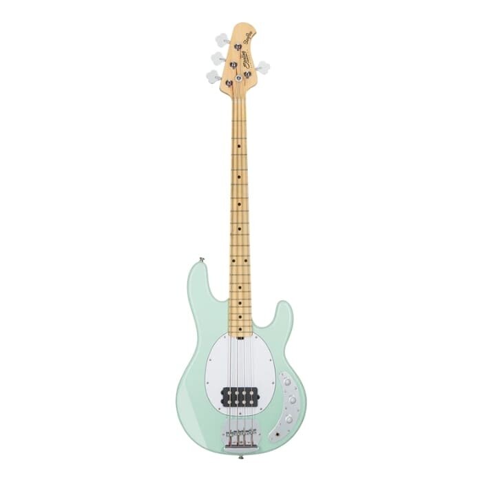 Sterling SUB RAY4 Mint Green Maple Neck White Pickguard Bass