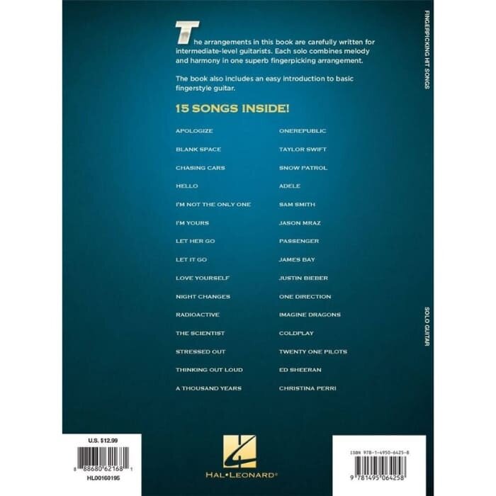 Fingerpicking Hit Songs Guitar Solo Tab Book