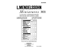Mendelssohn: 15 Miniatures For Violin And Piano Vol 1