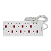Mercury 8 Gang 2M Extension Lead With Surge Protection and 8 Neon Switches