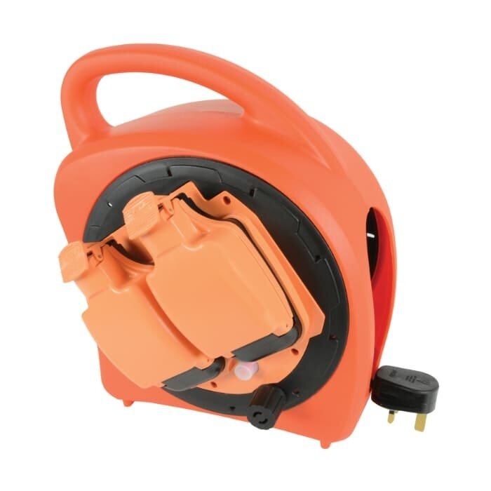 Mercury 2-Gang 20M Weatherproof Garden Extension Reel