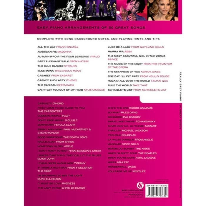 Really Easy Piano 50 Great Songs Piano Book