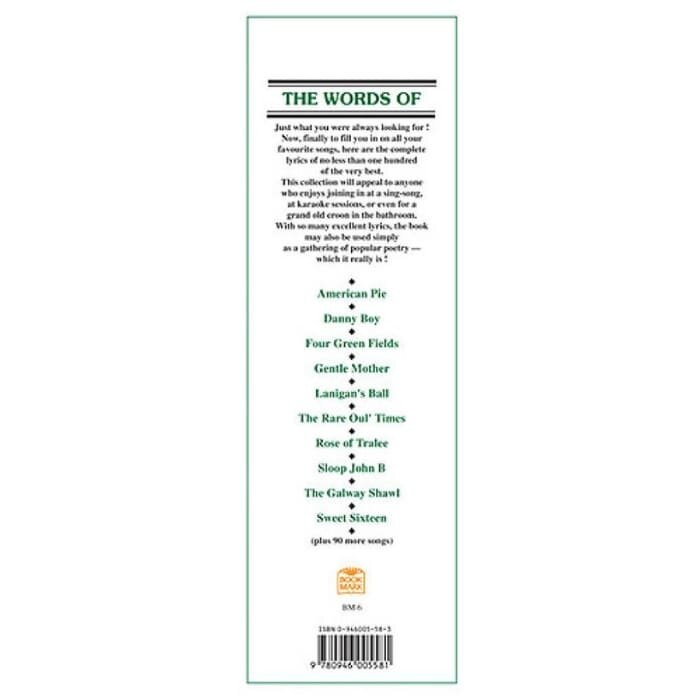 The Words Of 100 Irish Party Songs Volume Two Lyrics Book