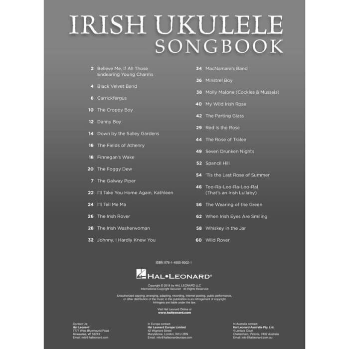 Irish Ukulele Songbook 30 Favorites
