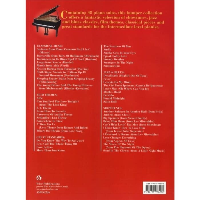Great Piano Solos The Red Book Piano Book