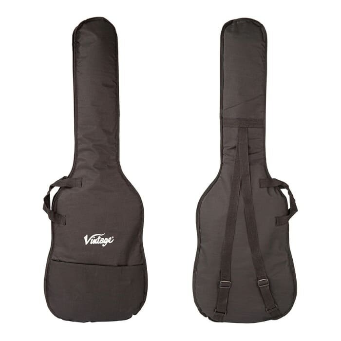 Vintage V30 Maple Coaster 7/8 Bass Guitar Pack Gloss Red