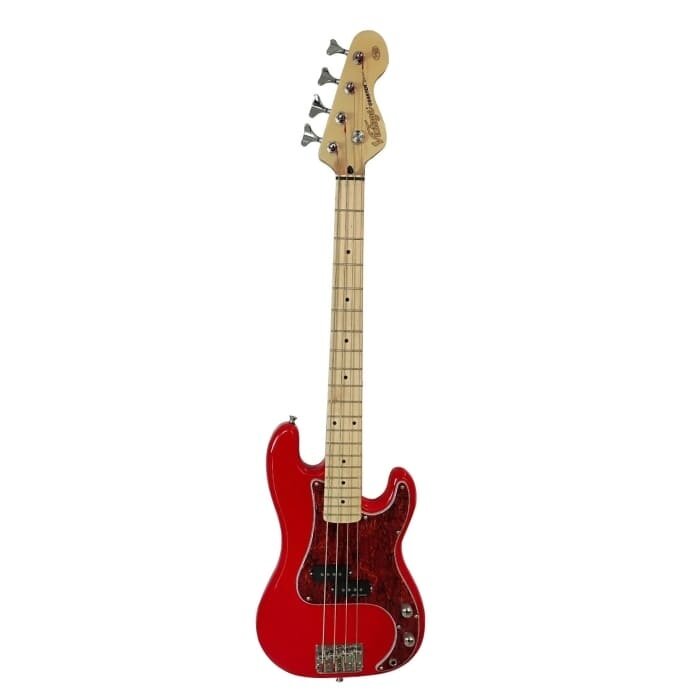 Vintage V30 Maple Coaster 7/8 Bass Guitar Pack Gloss Red
