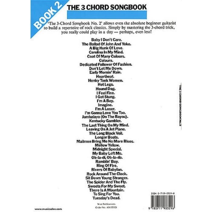 The 3 Chord Songbook Book 2 Guitar Lyrics Chords Book