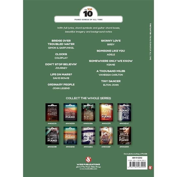 The Top Ten Piano Songs Of All Time Pf Book