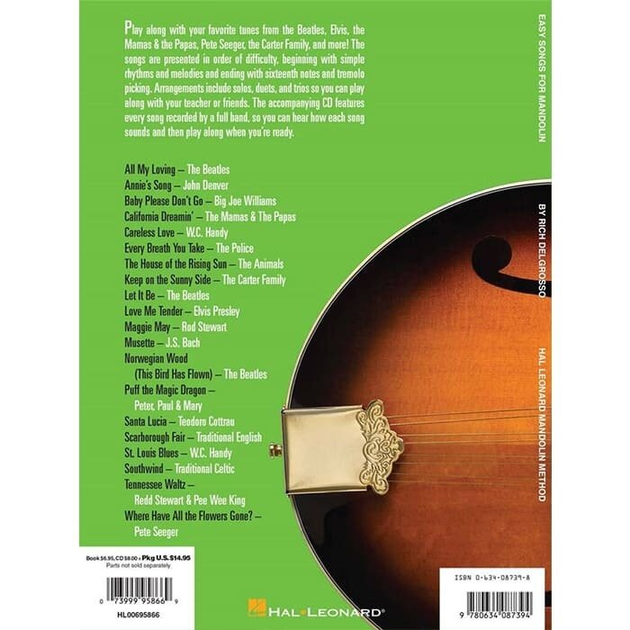 Easy Songs For Mandolin Hl00695866