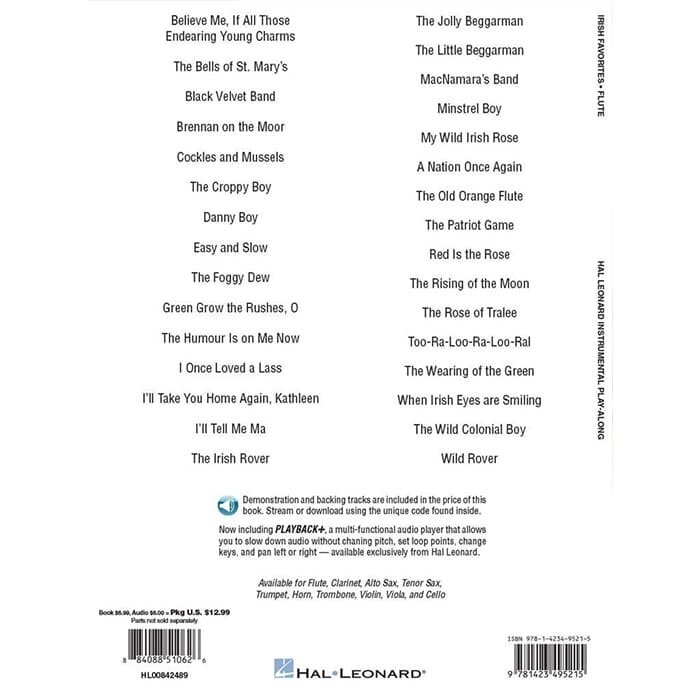 Instrumental Play-Along Irish Favorites Flute Book